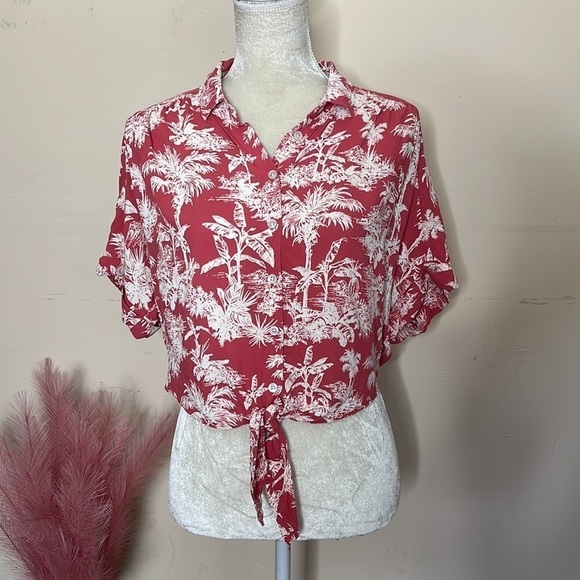 American eagle • palm leaf crop top - Picture 1 of 9